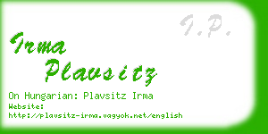 irma plavsitz business card